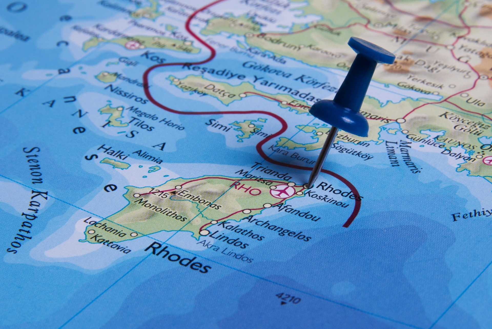 Rhodes map pin